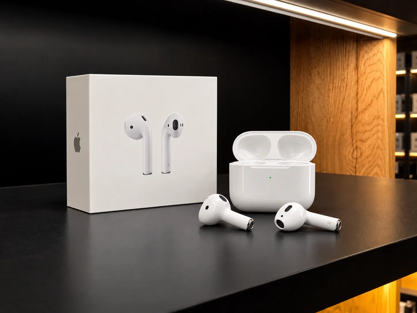 Наушники AirPods на витрине ТехноМир